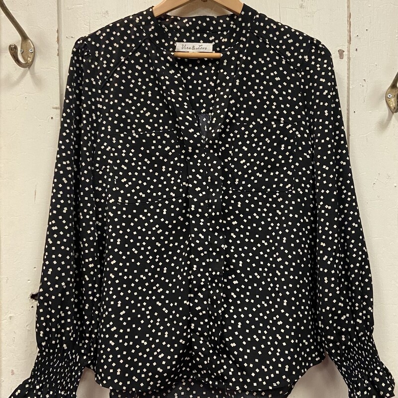 Blk/wt Chck Ruff Blouse