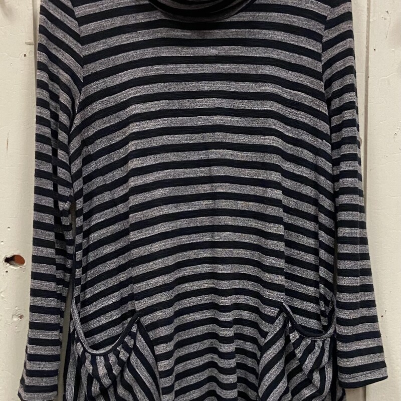 Gry/bk Stripe Cowl Tunic