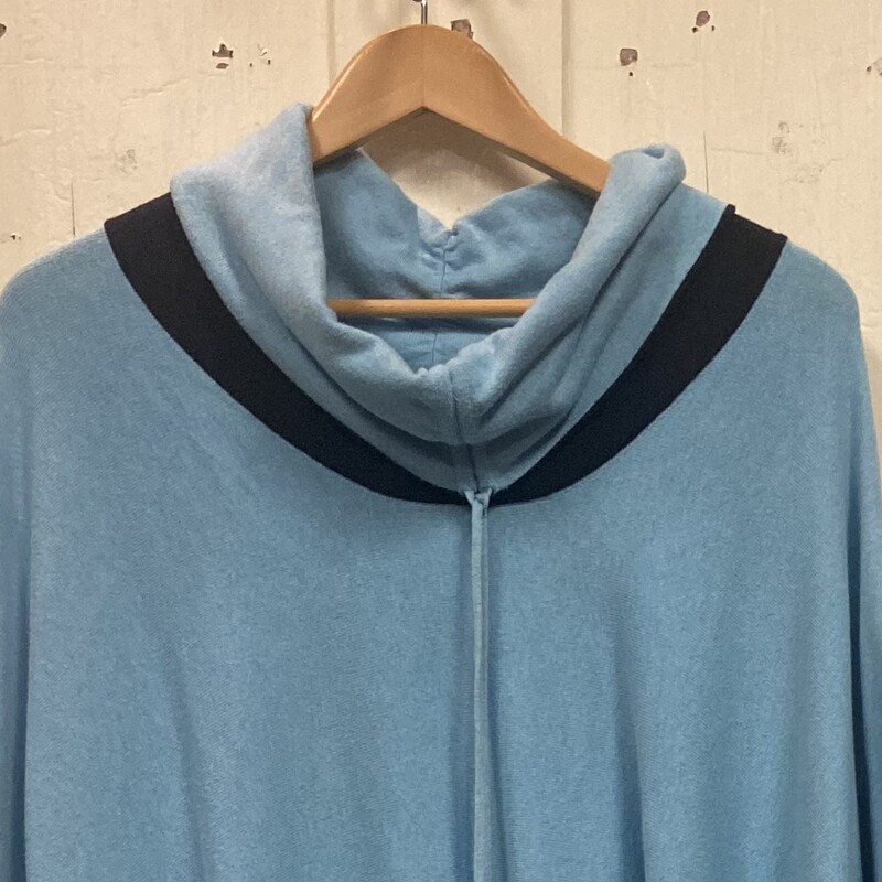 Blu/nvy Cowl Poncho