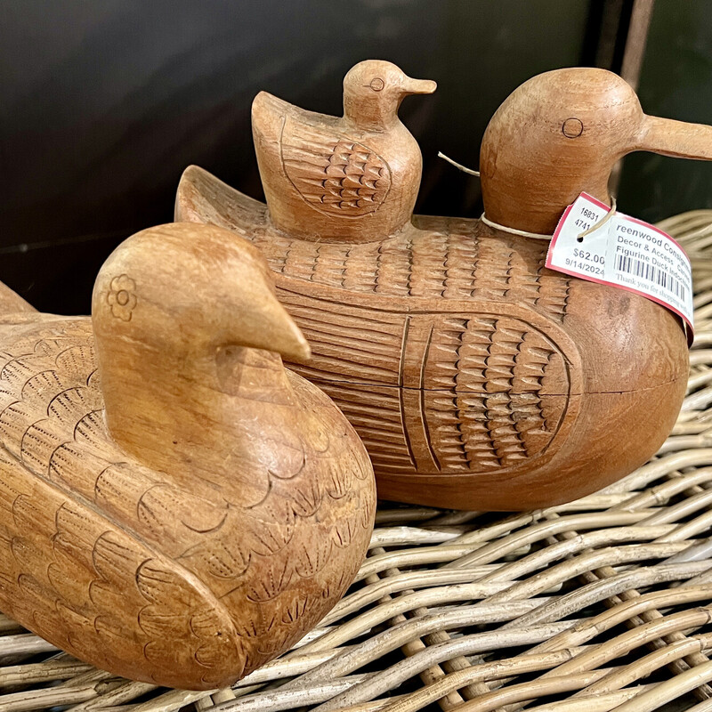 Indochine Pair of Carved Ducks
(second pair available)