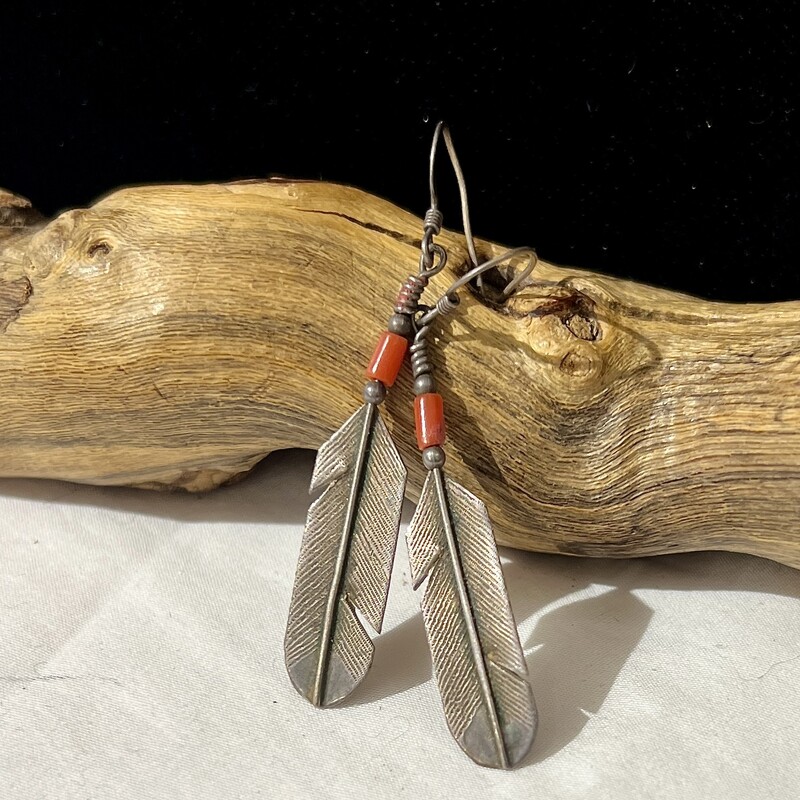 Sterling feather earrings