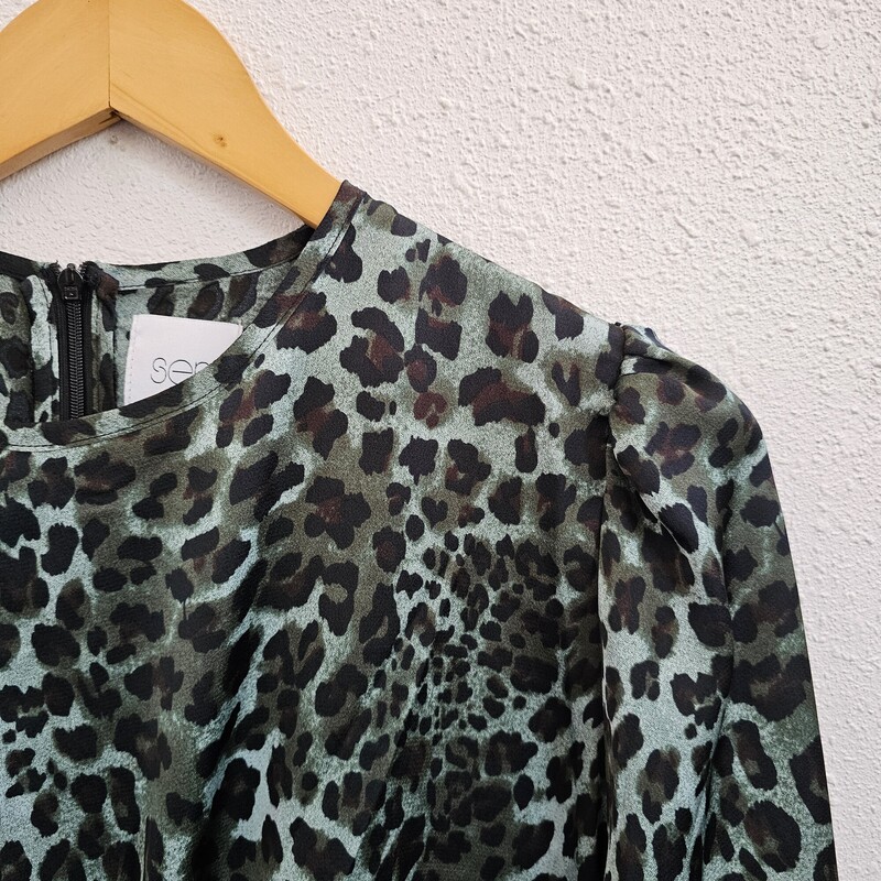 SEN Leopard Print, GrnBlk, Size: Small