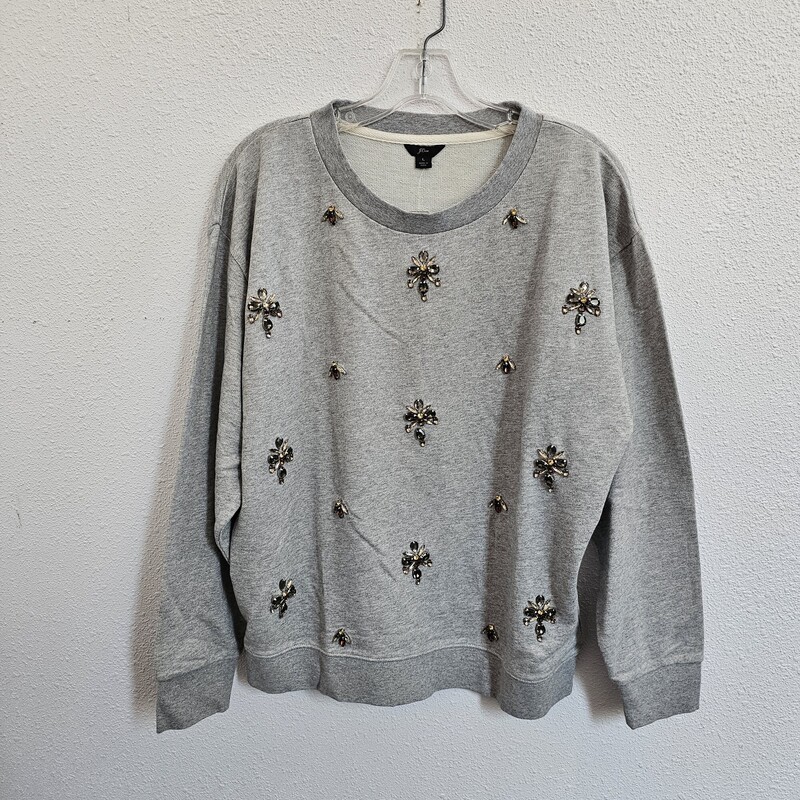 J Crew Embellished, Gray, Size: L/NWT