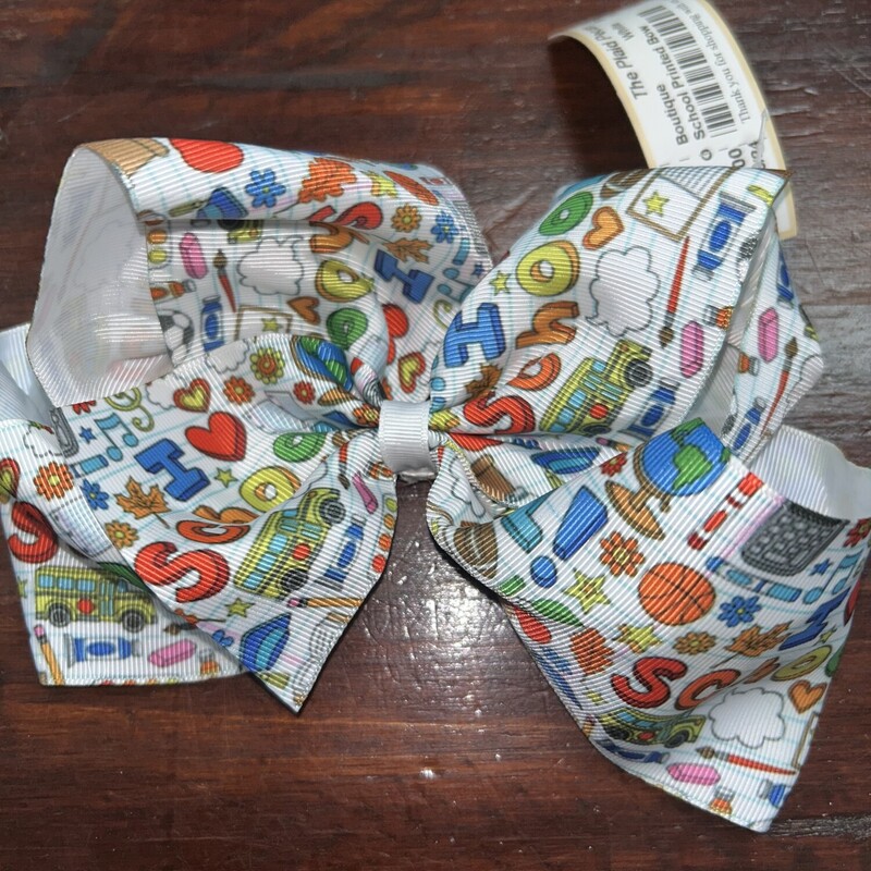 School Printed Bow