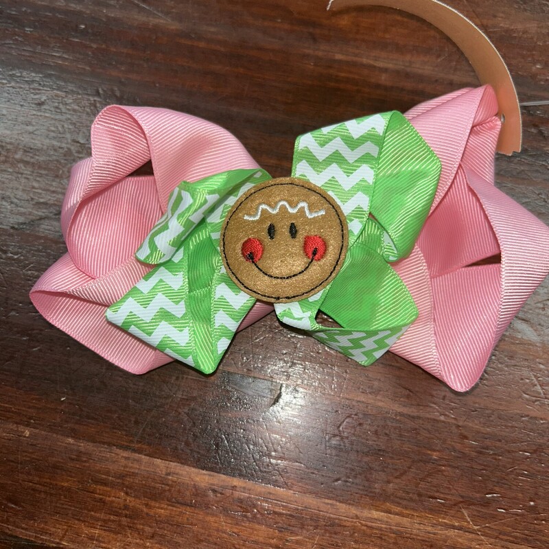 Pink Gingerbread Bow, Pink, Size: Bows