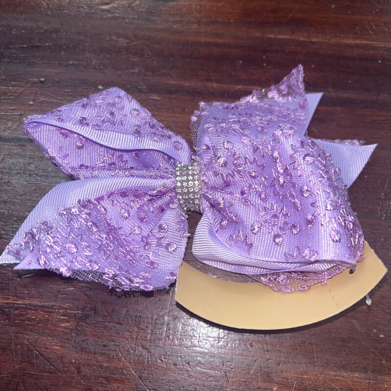 Purple Lace Rhinestone Bo, Purple, Size: Bows