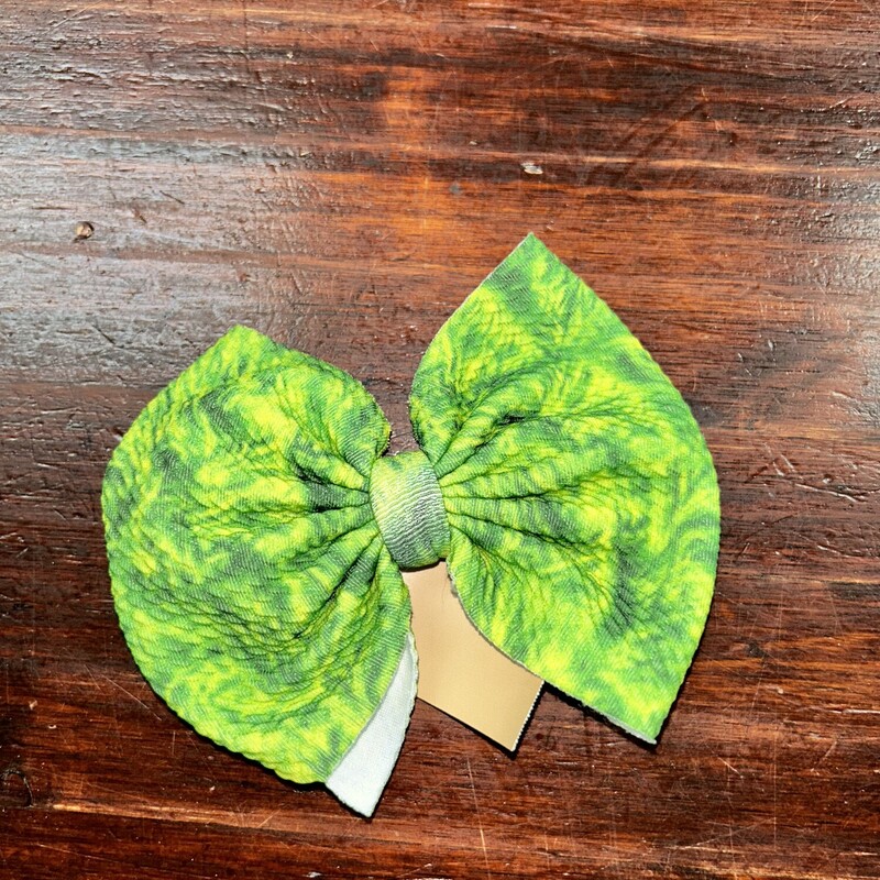 Grinch Printed Bow, Green, Size: Bows