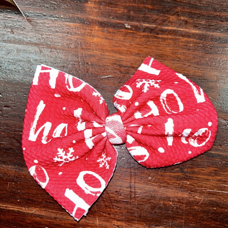 Red Hoho Print Bow, Red, Size: Bows