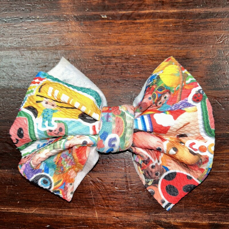 Cocomelon Print Bow, Blue, Size: Bows