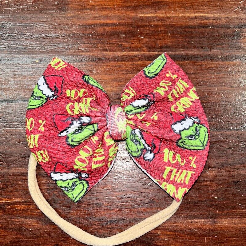 That Grinch Bow, Red, Size: Bows