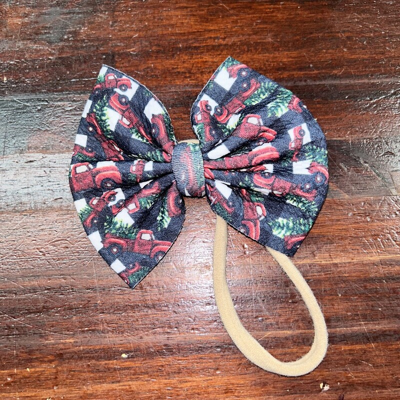 Black Plaid Truck Bow, Black, Size: Bows