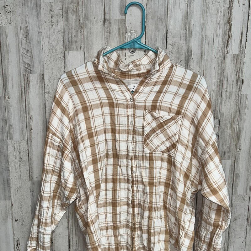 XS Tan Plaid Muslin Flann