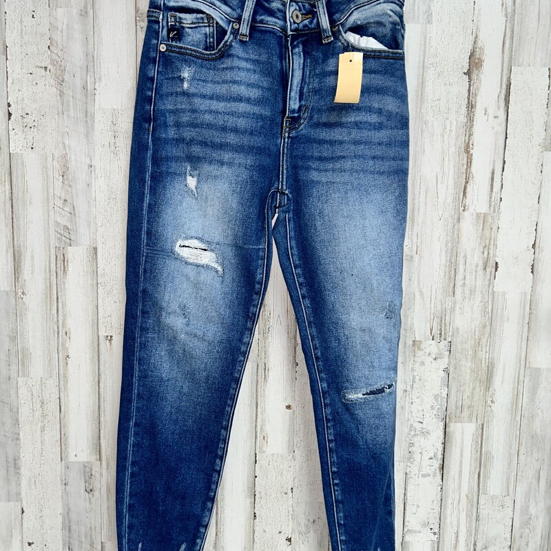 Sz7 Distressed Denim Jegg, Blue, Size: Ladies M