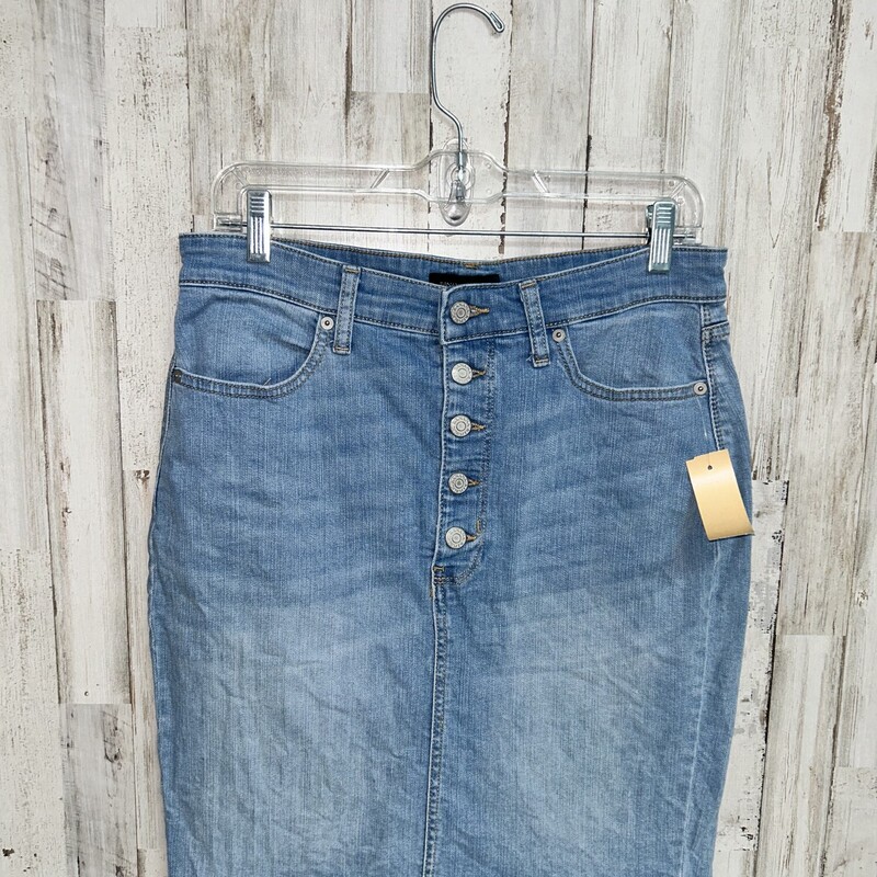 Sz6 Denim Button Skirt, Blue, Size: Ladies M