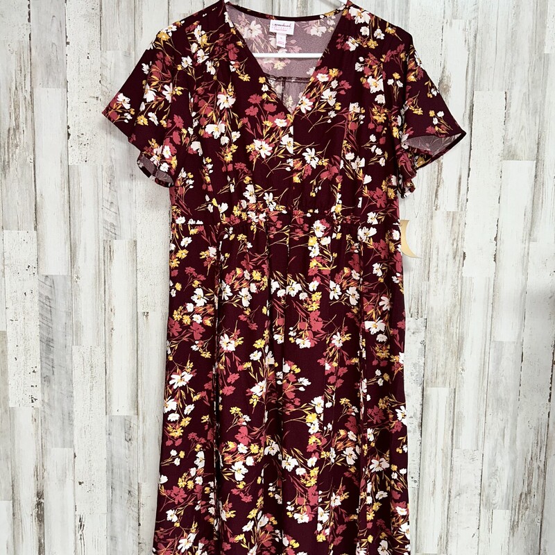 S Red Floral Maternity Dr