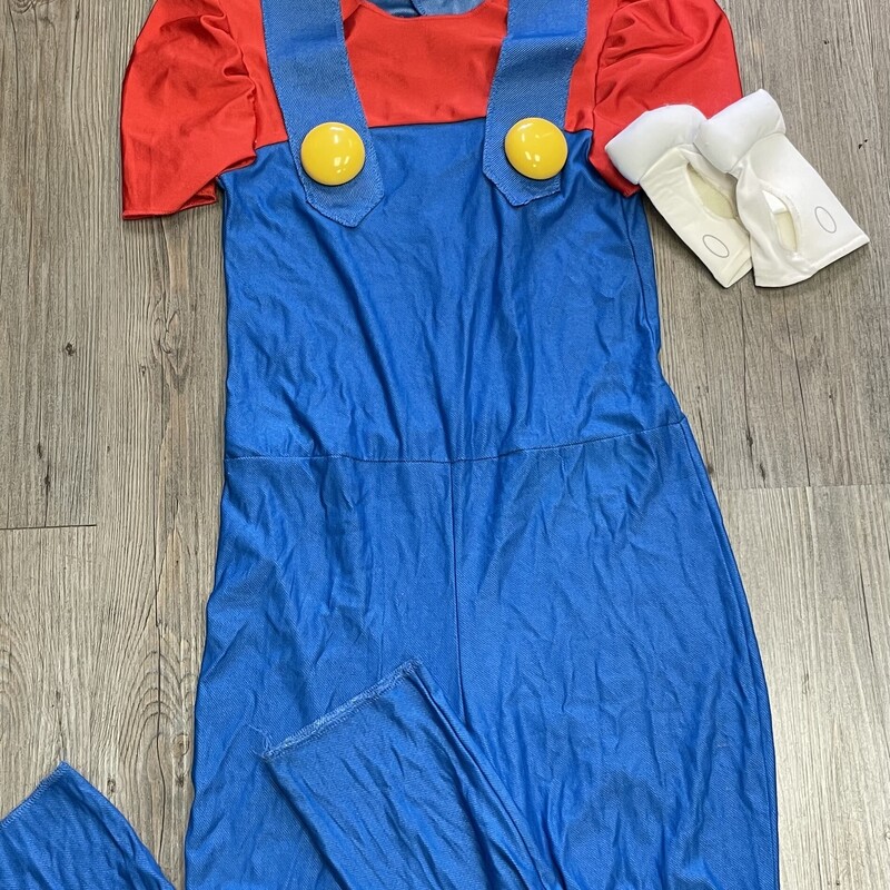 Super Mario Costumes, Blue/red, Size: 4-6Y