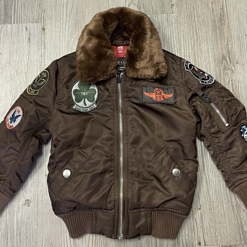 Alpha Industries  Bomber Jacket, Brown, Size: 2Y
Lucky Flight Team