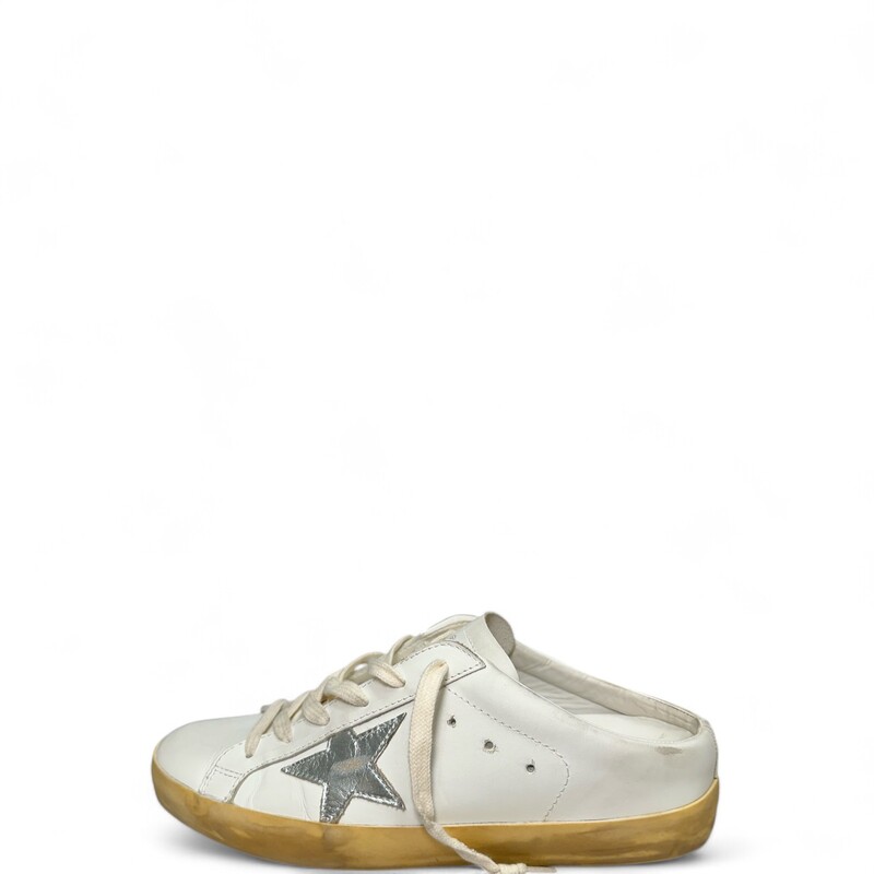 Golden Goose Sabot Star, White Size 40