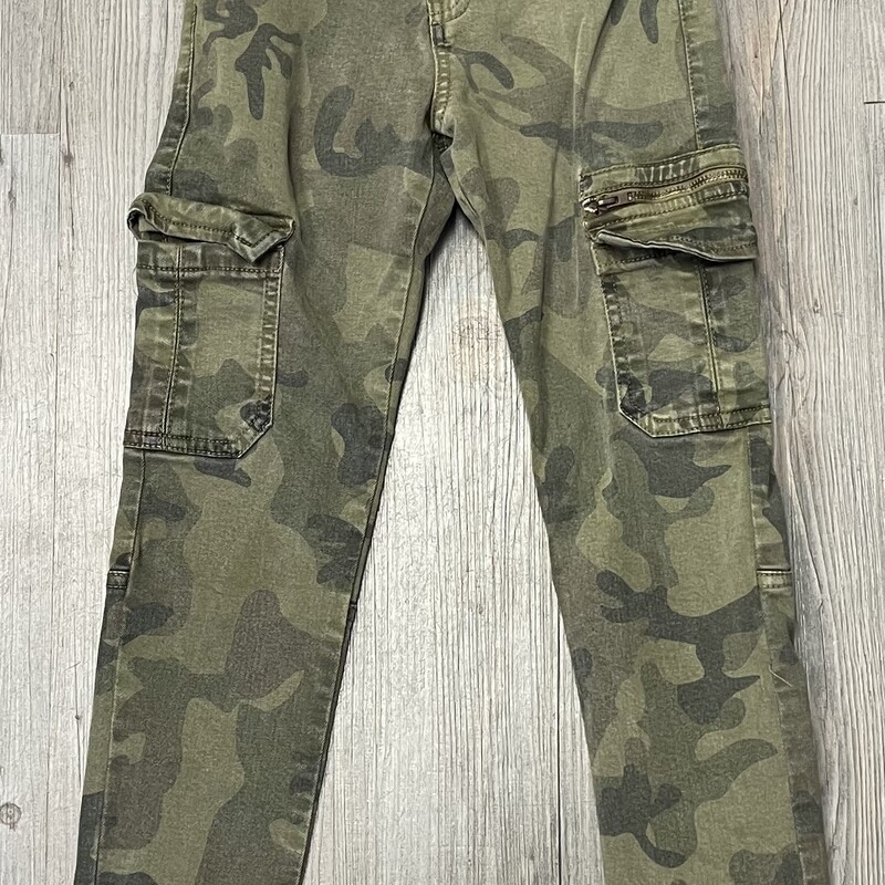 Zara Cargo Stretch  Pants, Camo, Size: 8Y