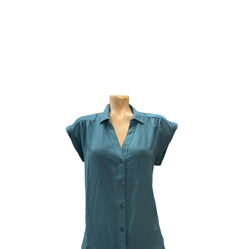 Rw&co Button Up, Teal, Size: M