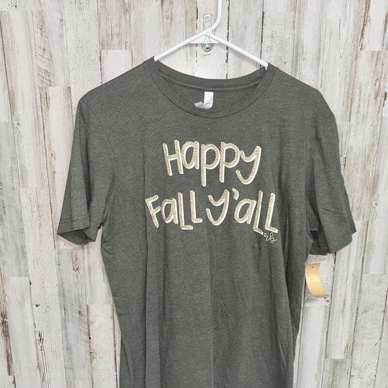 L Happy Fall Yall Tee, Green, Size: Ladies L