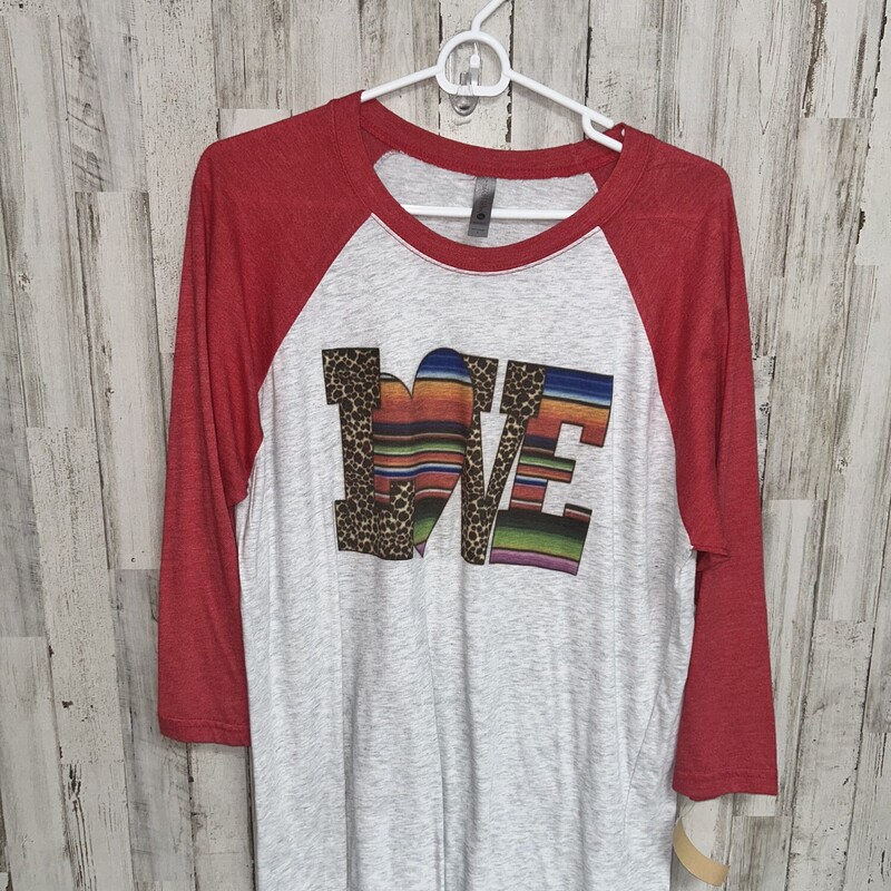 L Red Love Raglan Tee