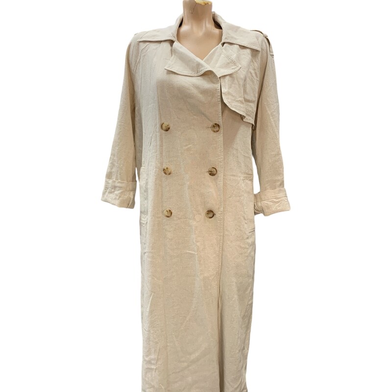 Steve Madden Trench, Ivory, Size: S