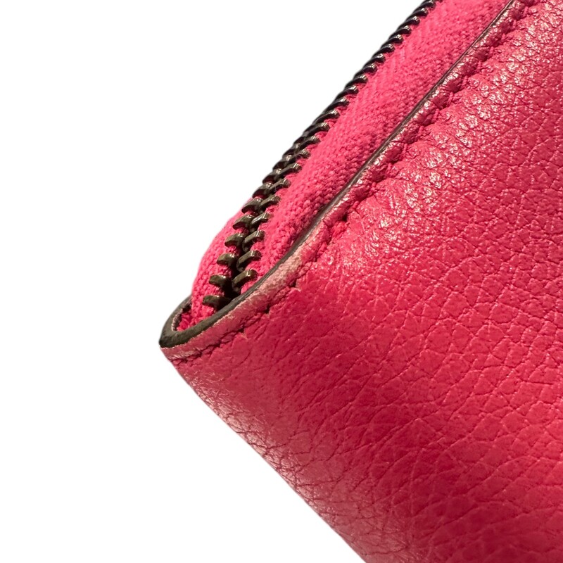 Gucci Hot  Pink Continental Logo Zippy  Wallet<br />
Code:496317.0959<br />
Some corner wear