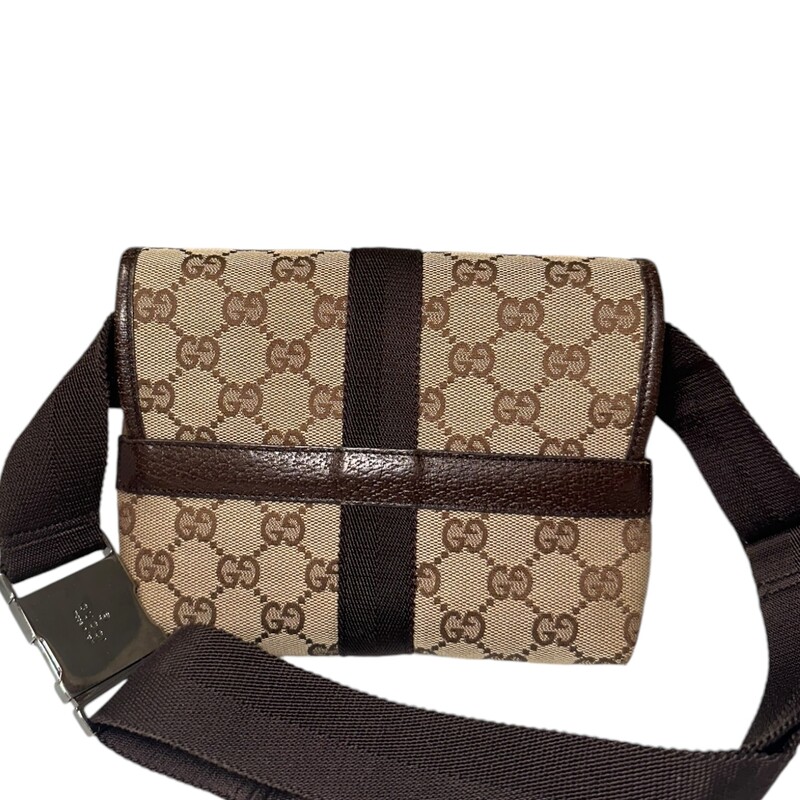 Gucci Fanny Pack, Monogram<br />
<br />
Style Code:131236 20047<br />
<br />
Light wear to the leather trim.