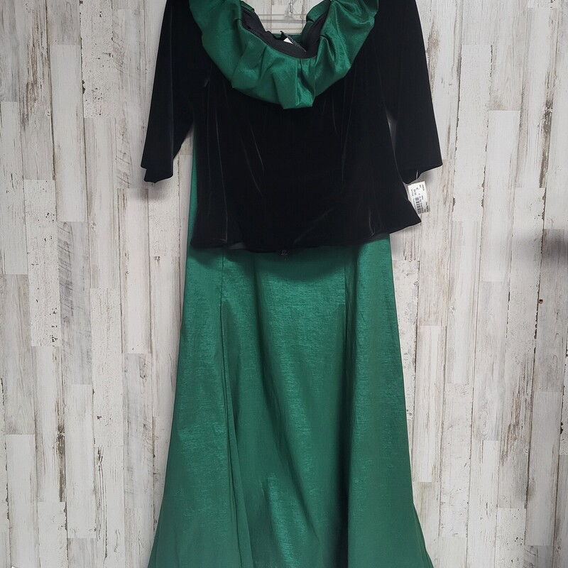 XL 2pc Green/Black Velvet