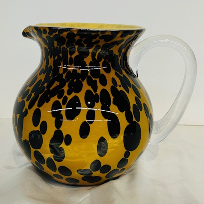 Glass Leopard Picher
Gold Black
Size: 9 x 7 x 8H