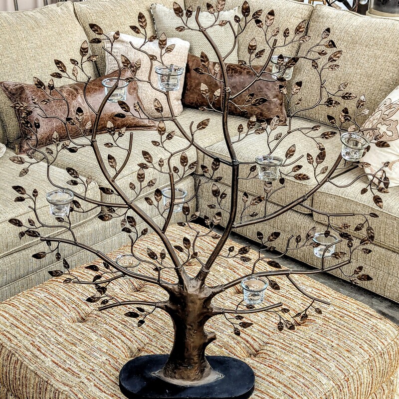 Large Metal Tree Votive Holder
Black Brown Clear
Size: 35 x 7 x 39H