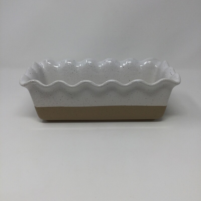 Loaf Pan With Ruffled Edge,
Cream/Sand,
Size: 9.5 X 5 In