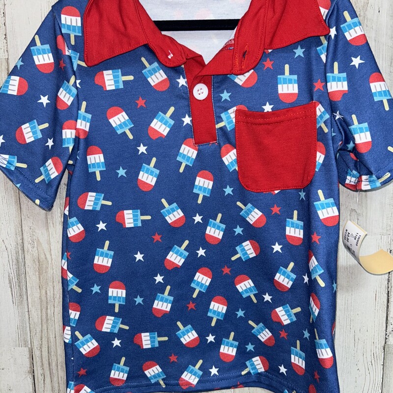 4T Blue Popsicle Polo