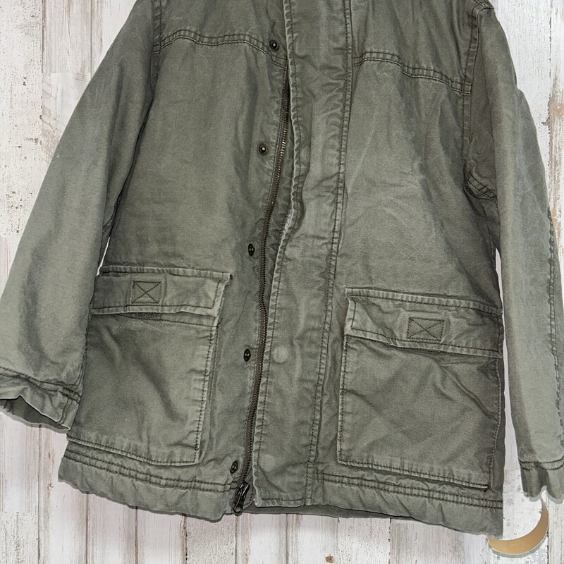 8 Olive Pocket Jacket, Green, Size: Boy 5-8