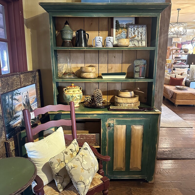 Distressed Green Hutch