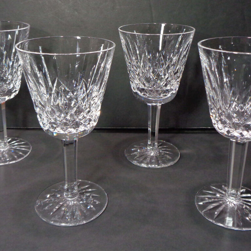 Set of 4 Waterford Lismore Wine Glasses
Clear Size: 3 x 6H
Another set of 4 sold separately