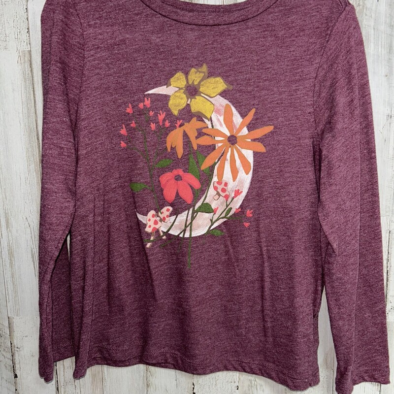 6/7 Maroon Moon Floral Te