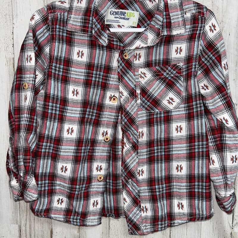 3T Red Printed Flannel