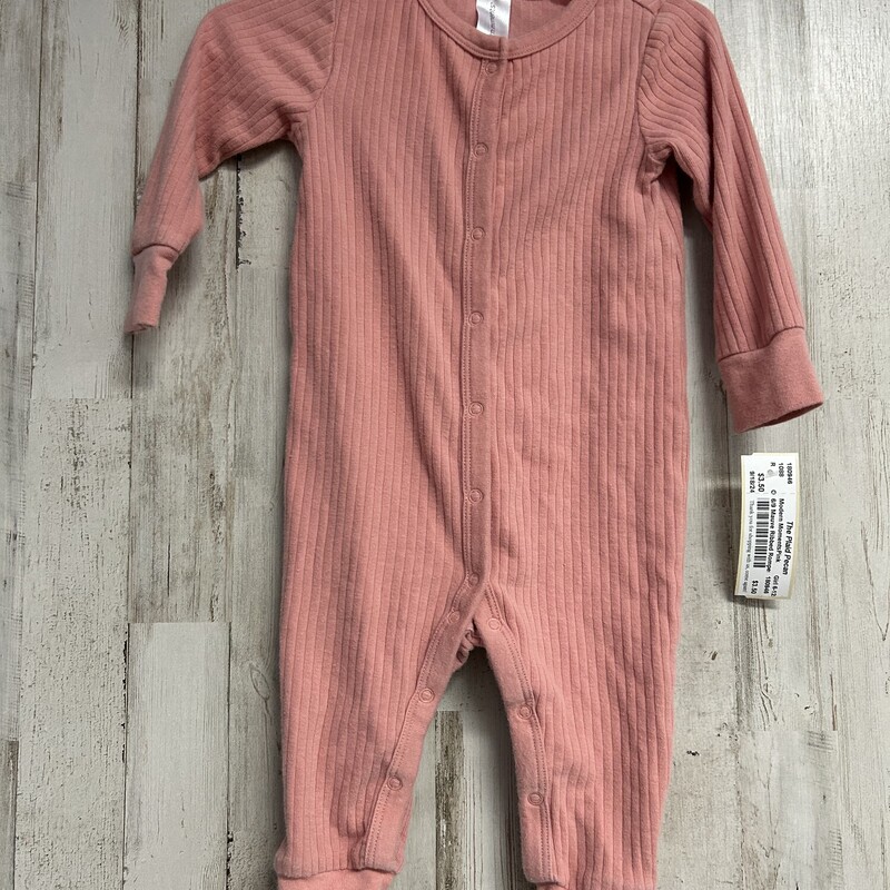 6/9 Mauve Ribbed Romper, Pink, Size: Girl 6-12m