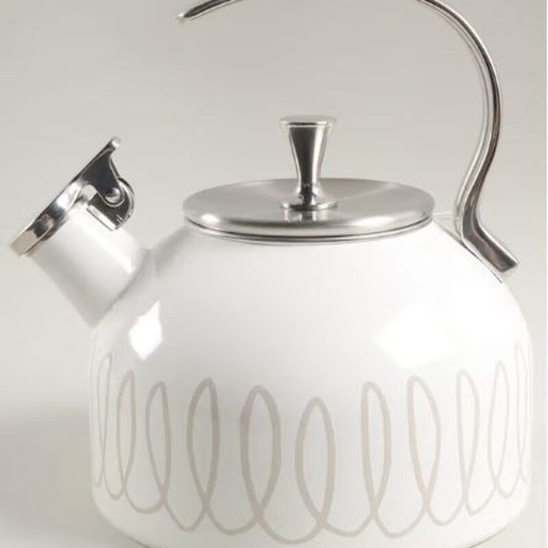 Kate Spade Charlotte Tea Kettle
White Silver Size: 9 x 9H
Retails: $60.00