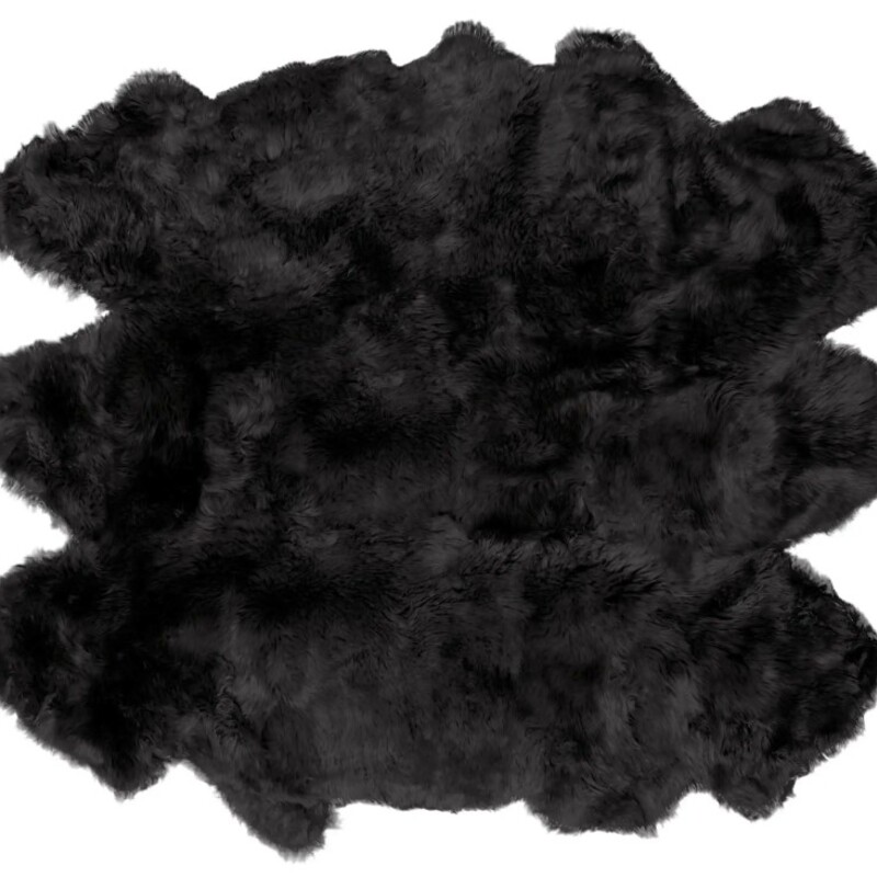 Arhaus Sheepskin Rug
Black 100% Natural Sheepskin hide with leather back
Size: 5'6x6'5 Weighs approximately 16 lbs.
Retail $1299
For regular cleaning, sheepskin rugs should be vacuumed lightly using handheld brushless attachments to prevent the pulling. Spills should be removed immediately by blotting with a clean, absorbent, white cloth, lukewarm water, and mild soap.After cleaning, blot dry with a towel or hang to dry. For heavy dirt or stains, scrub genrly with a brush and solution of one part mild liquid soap and ten parts water. Brush gently in the direction of the hair and allow to air dry.
Retail