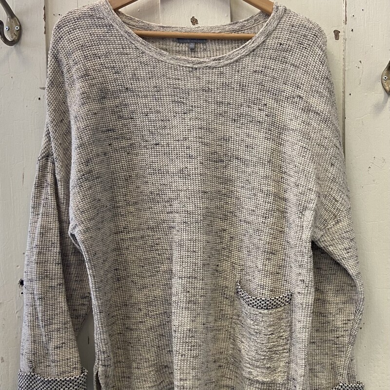 Oat/gry/bk Waffle Top