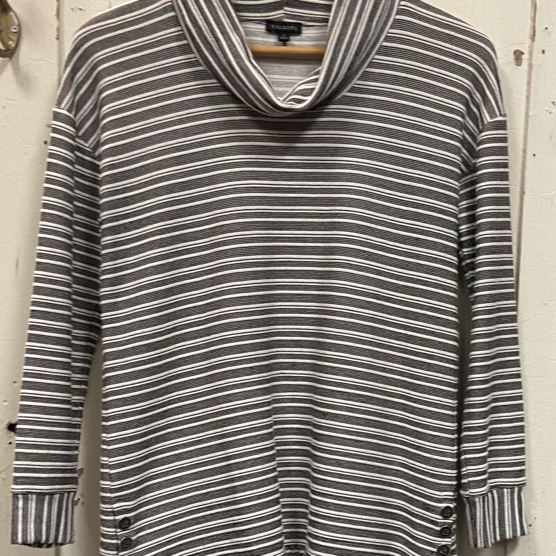 Wht/blk Stripe Cowl Top