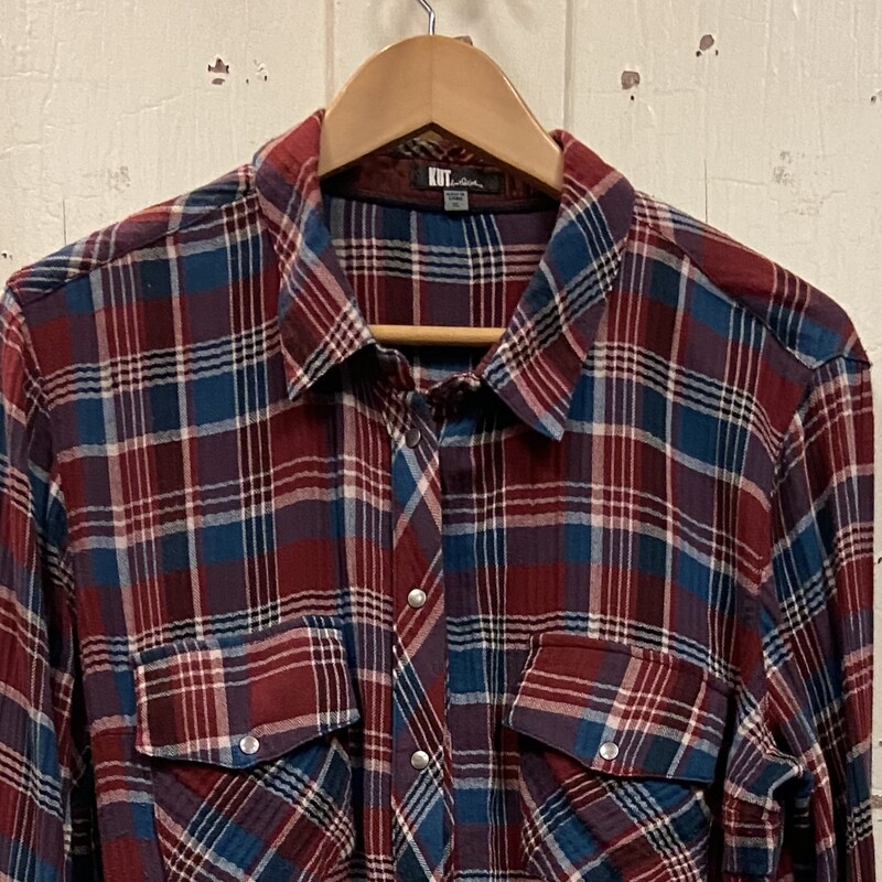 Burg/blu Plaid Shirt<br />
Burg/blu<br />
Size: XL