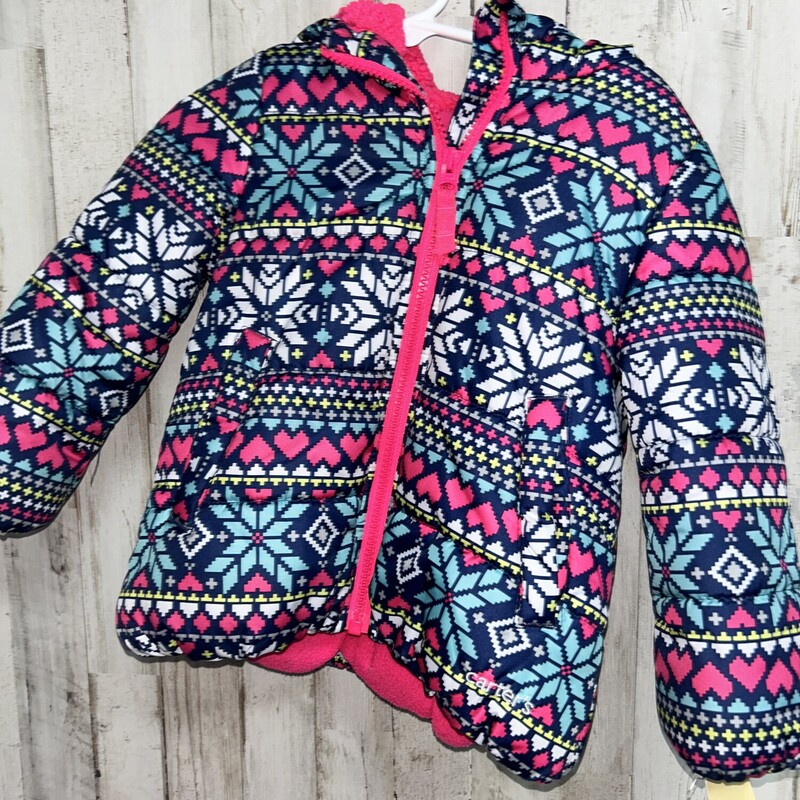 2T Navy Printed Zip Jacke