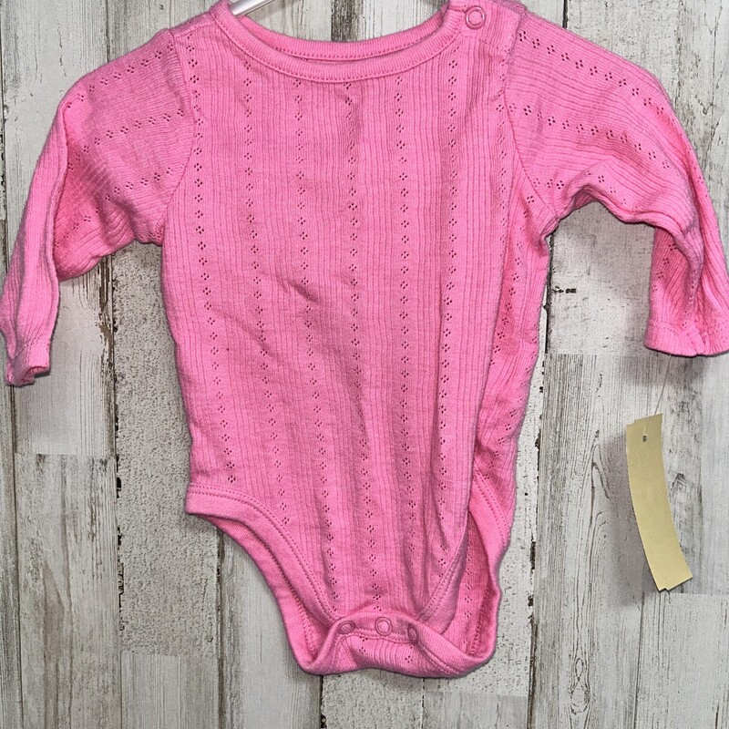 0/3M Pink Eyelit Onesie