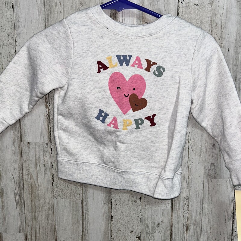 6/9M Always Happy Sweatsh, Grey, Size: Girl 6-12m