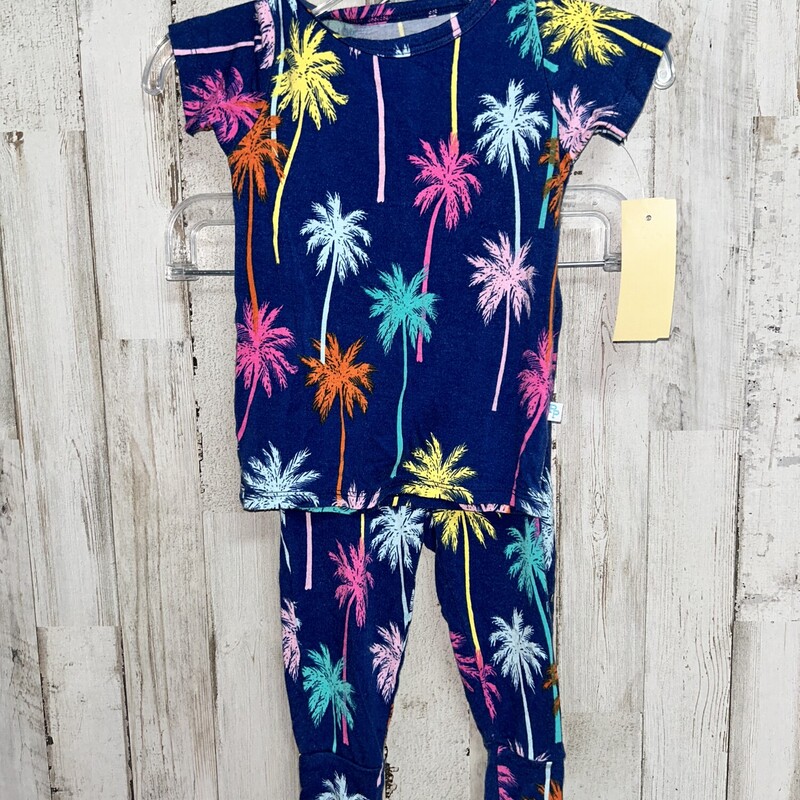 6/12M 2pc Blue Palm Pjs