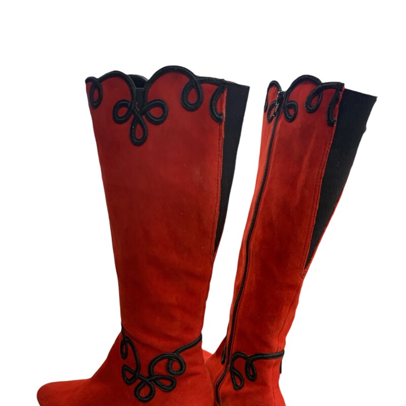 J Renee, Red/blk, Size: 9